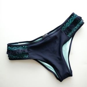 Aerie American Eagle Blue Bikini Bottom Size Small